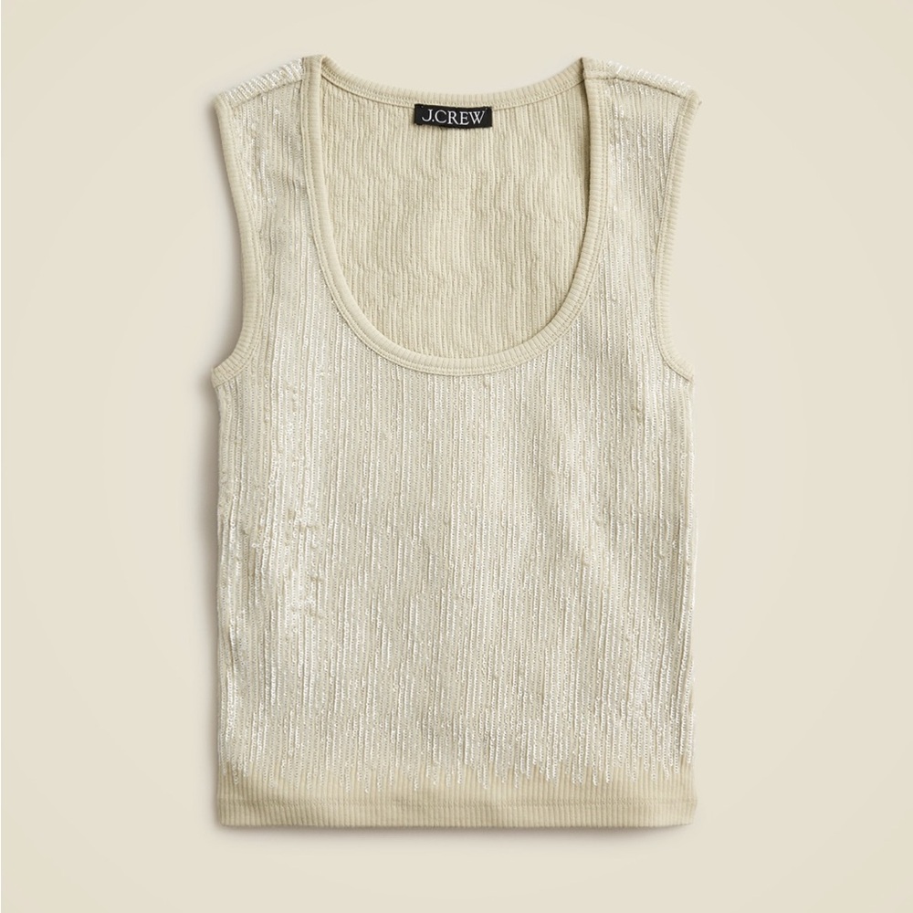Rib sequin tank top